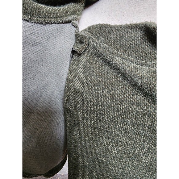 Italian Asymmetrical Drape Neckline and Hem Sweater Green Size L Buttery Soft - Picture 7 of 9